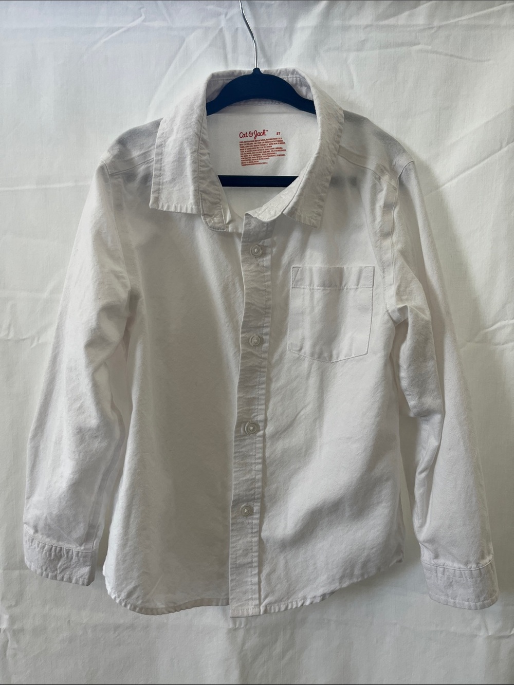 Cat & Jack White Long-Sleeve Button-Down Shirt with Chest Pocket
